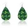 4Pairs St Patricks Day Leather Earrings for Women Lightweight Faux Leather Irish Green Good Luck Petal Teardrop Dangle Earrings Set 4Pairs St Patricks Day Leather Earrings for Women Lightweight Faux Leather Irish Green Good Luck Petal Teardrop Dangle Earrings Set
