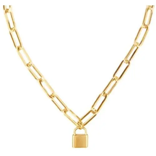 14k Gold Lock Necklace for Women | Stylish Padlock Necklace for Women | Lock Chain Necklace for Women | Gold Chain Necklaces for Women, Statement Necklace, Chain Lock Necklace, Jewelry With a Purpose