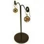 Real Bronze Duo Leaf Filigree Ball Drop Dangle Earrings Fish Hook Bronze Jewelry Gifts