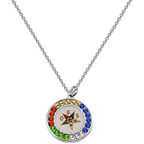 BAUNA Order of The Eastern Star Necklace OES Symbol Jewelry OES Sorority Gift for Women Girls