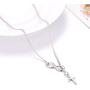 XCFS Unisex 925 Silver Plated Smooth Cross Religious Pendant Necklace,20inch chain