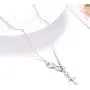 XCFS Unisex 925 Silver Plated Smooth Cross Religious Pendant Necklace,20inch chain