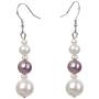 YACQ Womens Sterling Silver 9-9.5mm Freshwater Cultured Pearl Triple Dangle Earrings - 2 Inch - Handmade Jewelry