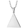 COOLSTEELANDBEYOND Mens Womens Steel Triangle Pyramid Pendant Necklace, Two-Side Polished and Satin, 23.6 in Chain