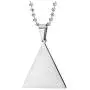 COOLSTEELANDBEYOND Mens Womens Steel Triangle Pyramid Pendant Necklace, Two-Side Polished and Satin, 23.6 in Chain