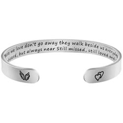 MEMGIFT Inspirational Bracelets for Women Encouragement Motivational Stainless Steel Cuff Bangle Christmas Birthday Gifts for Her Engraved Secret Message Mantra Jewelry
