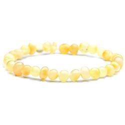 Genuine Amber Unisex Bracelet - Polished Baltic Sea Amber Jewelry - Baroque Shape Amber Beads Hand-Assembled in Europe
