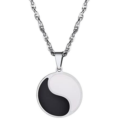 PROSTEEL Stainless Steel Yin and Yang Necklaces for Men Women Teens,Taoism Symbol,Balance Necklace, Couples Necklaces, Best Friend Necklaces for 2