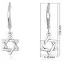 Marina Meiri Sterling Silver Star of David Dangle Hanging Earrings with Leverback Clasp Hook Marina Meiri Sterling Silver Star of David Dangle Hanging Earrings with Leverback Clasp Hook