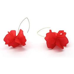 WPY Colorful Flower Floral Hoop Dangling Earrings