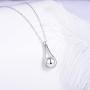 Fookduoduo Sterling Silver Teardrop Urn Necklaces for Ashes Memorial Ash Jewelry Cremation Eternity Urn Pendant Necklace for Women