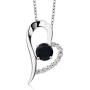 Gem Stone King 925 Sterling Silver Black Onyx Pendant Necklace For Women (0.92 Ct Round Gemstone Birthstone with 18 Inch Chain)