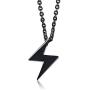 BEANS Stainless Steel Classic Vintage Antique Lightning Bolt Pendant Necklace for Men Women,Free Chain 20 Inches