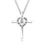 JXJL Sterling Silver Cross Pendant Necklace Gift for Girls Kids Religious Jewelry-I am a Child of God Dancing Cross Pendant