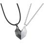 Magnetic Couples Necklace 2pcs Heart Couple Necklaces for Him and Her Matching Necklaces Relationship Gifts for Valentines Day Gifts Girlfriend Boyfriend (A)