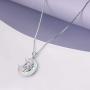 YFN Unicorn Gifts Created Opal Pendant Necklace 925 Sterling Silver Unicorn Jewelry for Women Girls
