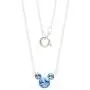 Disney Silver Plate Mickey Mouse Crystal Birthstone Necklace 18'' Disney Silver Plate Mickey Mouse Crystal Birthstone Necklace 18''
