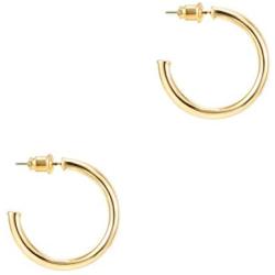 PAVOI 14K Gold Plated Hoop Earrings For Women | 2mm Thick Infinity Gold Hoops Women Earrings | Gold Plated Loop Earrings For Women | Lightweight Hoop Earrings Set For Girls