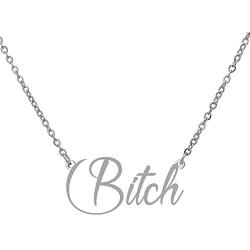 Yanluu Stainless Steel 18K Gold Plated Bitch Words Necklace 18inch