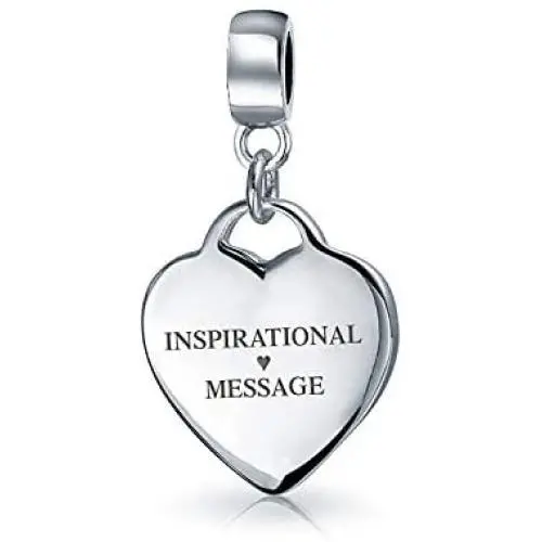 Personalized Initial Monogram Alphabet Heart Shape Tag Dangle Charm Bead For Women Girlfriend .925 Sterling Silver Fits European Bracelet Personalized Initial Monogram Alphabet Heart Shape Tag Dangle Charm Bead For Women Girlfriend .925 Sterling Silver Fits European Bracelet