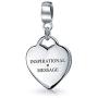Personalized Initial Monogram Alphabet Heart Shape Tag Dangle Charm Bead For Women Girlfriend .925 Sterling Silver Fits European Bracelet