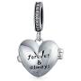 Personalized Words Saying Both Sides Saying MY BEAUTIFUL WIFE Dangle Heart Locket Charm Bead For Women Momenta Holder For Wife Oxidized .925 Sterling Silver