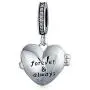 Personalized Words Saying Both Sides Saying MY BEAUTIFUL WIFE Dangle Heart Locket Charm Bead For Women Momenta Holder For Wife Oxidized .925 Sterling Silver