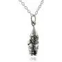 FashionJunkie4Life Sterling Silver Tiny 3D Garden Gnome Charm Necklace, 18'' Chain, Fairy Tale Jewelry