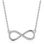 Aria Belle Infinity Forever Heart Love Cubic Zirconia Platinum Plated Pendant Necklaces for Women