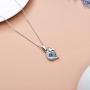 Wolf Pendant Necklace 925 Sterling Silver Moonstone Necklace Wolf Lovers Jewelry for Women Girl