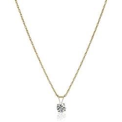 Jewelili 10k Yellow Gold 1 1/2 cttw Round Swarovski Zirconia Pendant Necklace and Earrings Set