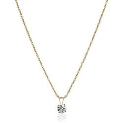 Jewelili 10k Yellow Gold 1 1/2 cttw Round Swarovski Zirconia Pendant Necklace and Earrings Set