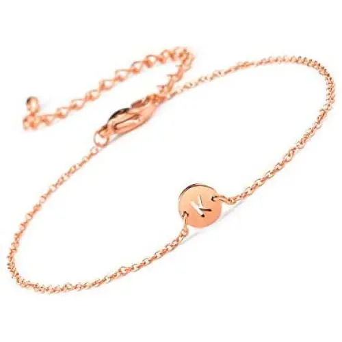 VU100 Hypoallergenic Initial Letter Bracelet for Women Teen Girls Mom Daughter Girlfriend Wife, Silver/Gold/Rose Gold, 316L Stainless Steel Disc Alphabet Adjustable Chain Jewelry Gifts VU100 Hypoallergenic Initial Letter Bracelet for Women Teen Girls Mom Daughter Girlfriend Wife, Silver/Gold/Rose Gold, 316L Stainless Steel Disc Alphabet Adjustable Chain Jewelry Gifts