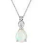Opal Necklace Sterling Silver Teardrop Pendant October Birthstone Jewelry for Women 18 inch Opal Necklace Sterling Silver Teardrop Pendant October Birthstone Jewelry for Women 18 inch