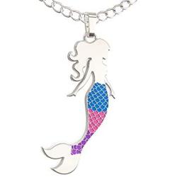 Mermaid Necklace – Cute Mermaid Gift Charm for Women, Girls & Teens – “Mermaid at Heart” Message Card