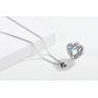 CHENGHONG Personalized Urn Necklaces for Ashes 925 Sterling Silver Moonstone Heart Necklace Pendant Memorial Cremation Jewelry Blue Heart Urn Keepsake Pendants for Women