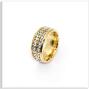 Xusamss Fashion Stainless Steel Double Row Iced Out Crystal Band Ring