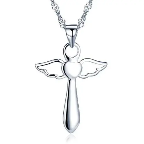 Infinite U Classic Cross Crucifix Pendant Chain Necklace 925 Sterling Silver Cubic Zirconia (B) Infinite U Classic Cross Crucifix Pendant Chain Necklace 925 Sterling Silver Cubic Zirconia (B)