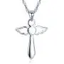 Infinite U Classic Cross Crucifix Pendant Chain Necklace 925 Sterling Silver Cubic Zirconia (B) Infinite U Classic Cross Crucifix Pendant Chain Necklace 925 Sterling Silver Cubic Zirconia (B)
