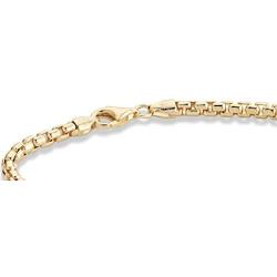 Miabella Solid 18K Gold Over Sterling Silver Italian 3.5mm Square Rolo Link Round Box Chain Bracelet for Men Women 7, 8, 8.5, 9 Inch 925 Made in Italy