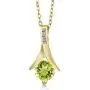 Gem Stone King 18K Yellow Gold Plated Silver Green Peridot and White Diamond Pendant and Earrings Jewelry Set (2.60 Cttw with 18 Inch Chain) Gem Stone King 18K Yellow Gold Plated Silver Green Peridot and White Diamond Pendant and Earrings Jewelry Set (2.60 Cttw with 18 Inch Chain)