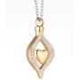 Cremation Jewelry Ashes Keepsake Urn Pendant for Human Premium Stainless Steel Personalized Charming Double Rose Gold Heart Memorial Gifts Necklace Chains for Women Men (Rose Gold)