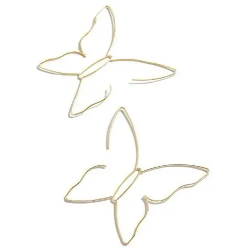 D.Rosse Large Boho Hollow Line Butterfly Earrings Gold Drop Dangle Beach Earrings Simple Stylish Dainty Pendant Silver Hoop Earrings for Women and Girls