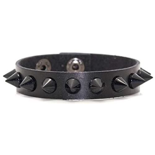 Nsitbbuery Hip Hop Rivet Wristband Spike Leather Cuff Bracelet