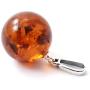 TipTopEco Cognac Baltic Amber Round Ball Pendant Made with Silver (Cognac)