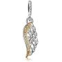 NINAQUEEN Angel Wings Charms 925 Sterling Silver Gold Plated Dangle Beads Charms for Necklace Lucky Charms with 5A Cubic Zirconia Birthday Gifts for Daughter Mom