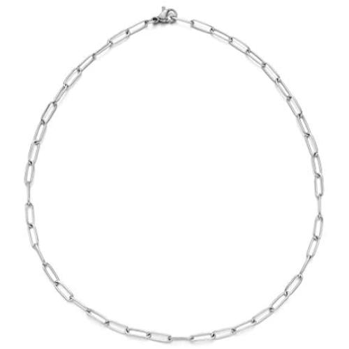 W WOOGGE Chain 4mm 5mm 8mm Necklace Link Chain - Paperclip Oval Link Chain Necklace - 14'' 16'' 18'' 20'' 22''
