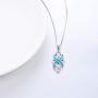 YFN Irish Celtic Knot Created Opal Pendant Necklace Infinity Love Sterling Silver CZ Jewelry 18''