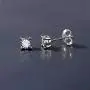 1/4 CT.TDW. Round-cut Diamond Solitaire Stud Earrings with Silver Rhodium