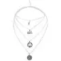 Barode Boho Layered Coin Pendant Necklace Silver Vintage Hollow Moon Elephant Long Layering Necklace Chain Jewelry for Women and Girls